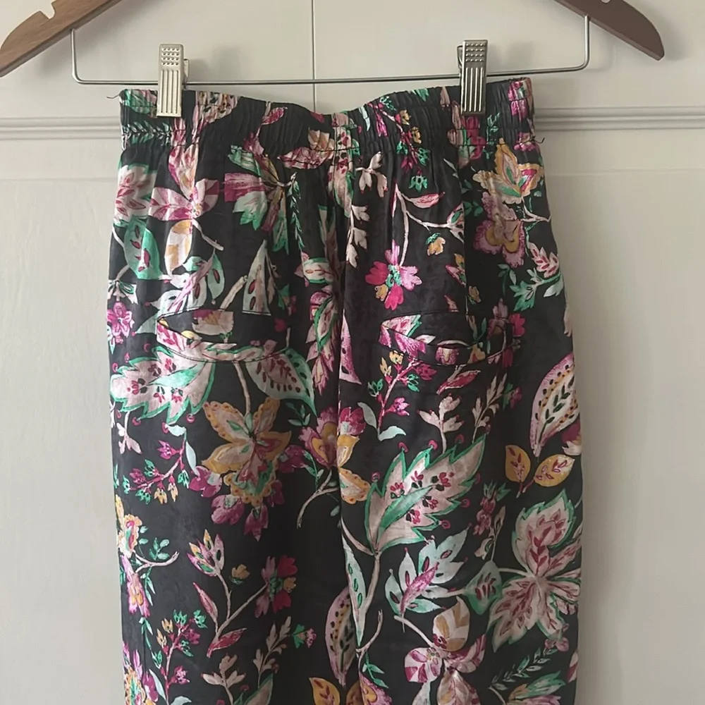 Isabel Marant Etoile Benton Floral Silky Straight Leg Pants Size S - Picture 8 of 10